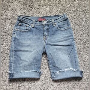 Casual Mid-Blue Denim Bermuda Shorts Blue Cult Size 26